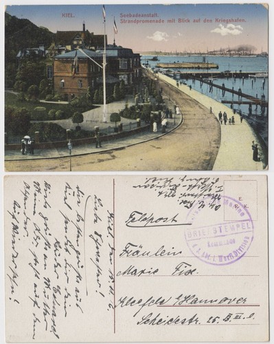 Kiel mit kriegshafen - ak,
