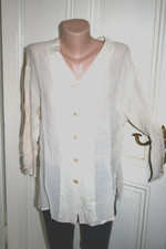 TONI GARD leichte cremeweiße Tunika Bluse Viscose Leinen  in Gr.  38