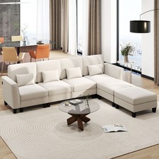 280 cm Ecksofa mit 2 Ottomane