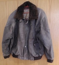 St. Oliver Vintage Lederjacke Jacke Gr.L Herren Braun Echtleder 90er 