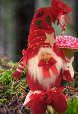 Wichtel Gnom Junge Hase Kissen Schleifen Lolli Perlen n.Tilda Art Landhaus NEU