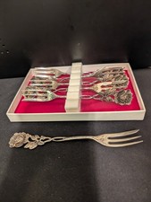 6 Wilkens Kuchengabeln 835er Silber - Hildesheimer Rose - Originalverpackung