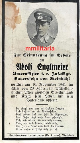Sterbebild wwii unteroffizier - wwii,