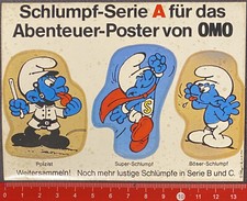 Aufkleber/Sticker:  Schlümpfe Abenteuer Poster von OMO - fleckig !! (O5-8-57-2$)