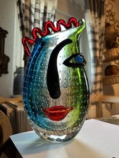 Studioglas Vase Gesicht