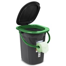 Camping Eimer Toilette WC Outdoor Universal Garten Angeln Reise Schwarz Grün 19L