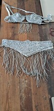 Bauchtanz BH und Gürtel in Silber Größe 36