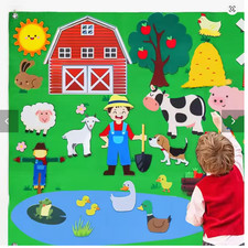 Filztafel mit Bauernhoftieren