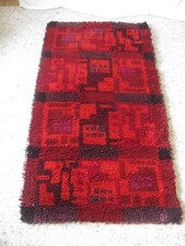 Norsk Rya Rug Teppich Wandteppich Hochflor Panton Ära 70er Jahre (C 462)