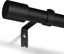 GEEBOBO Gardinenstange Ausziehbar 76-305 cm 19 mm Schwarz für Schlafzimmer Wohnz