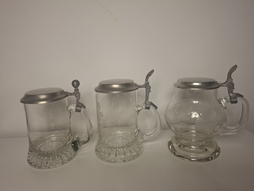 3er set kristallglas - kristallglas, bierkrug