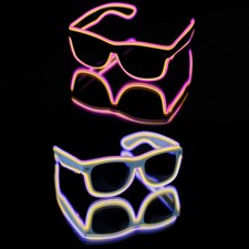 BLINXS EL Neon-Brille "DOUBLE" in verschiedenen Farben - für Party, Konzerte