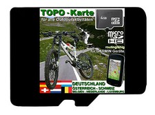 DACH TOPO Karte microSD Garmin NAVIGATION Mountainbike BASECAMP mit HÖHENLINIEN