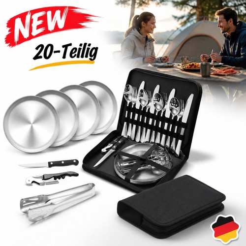 Edelstahl camping besteck set - besteck,