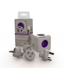 allocacoc PowerCube DuoUSB ReWirable Travel Plugs, Reiseadapter & 4x Verteiler m