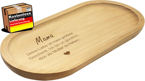 Holztablett oval 25x12cm