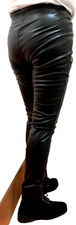 Skinny Leggings Lederimitat schwarz EUR Size  40 sexy faux leather leggings