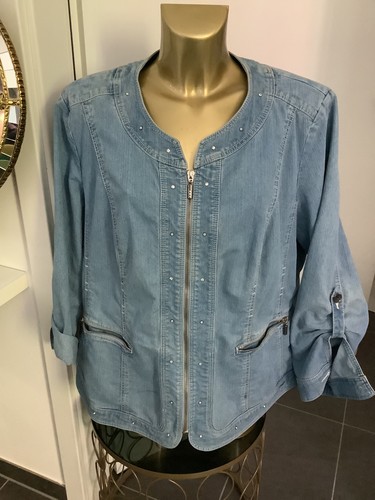 Jeansjacke canda kragenlos - jeansjacke,