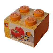 LEGO 4003 Aufbewahrungsbox 4 Noppen 25x25x18cm Orange (Storage Brick 400317) NEU