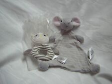 H & M Schmusetuch MAUS mit Rassel EULE UHU grau weiß gestreift *NEU im Beutel*