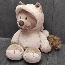 Nici Schneekatze Kuscheltier Ca. 50cm Groß Plüsch Weiß Katze Mit Kapuze Mütze 