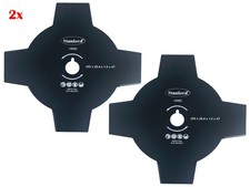 2x Dickichtmesser 4-Zahn Freischneider Messer 255 x 25,4 mm HSS Motorsense 14592