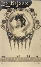 Jugendstil Foto Ak Peigne Ecaille und Or, Les Bijoux, Haarkamm mit... - 10665086