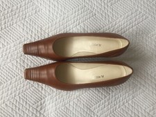 Jil Rocco Designer Damen Pumps Alles Leder Italy Orange-Braun Gr: 38.5 kitten