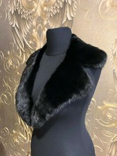 NERZ KRAGEN SCHWARZ MINK COLLAR PELZ KRAGEN STOLA FELLKRAGEN BLACK NERZ KRAGEN