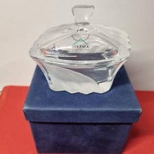 Nikema Cristalleria Italy Klar/Milchglas Schmuckschatulle.