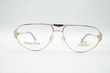 Vintage Titanos T-845 Titan Gold Schwarz Grau Oval Brille Brillengestell NOS