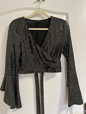 Oberteil mit Glitzer gold Gr