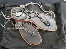 Luxus ELS Zehentrenner, flip flops,  Römer Schnürsandalen Gr. 37/37,5 NEU Leder