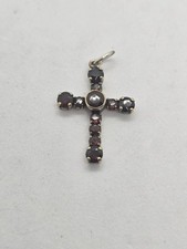 Antiker Granat Kreuz Anhänger 8K 333 Gold