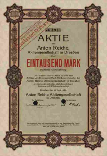 Anton reiche dresden 1921 - reiche, ag