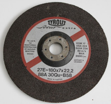 Tyrolit Schleifscheibe 27E-180x7x22,2 88A Qu-B58 80m/s MAX. RPM 8600 KDM 17 DSA