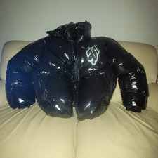 Puffer DaunenJacke Herren XL. Schwarz -Dunkelblau Auf Mei F etis Sammlung