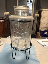 Getränkespender Mit Zapfhahn Glas Metall Ständer 7,6 Liter 2 Gallonen Cold Drink