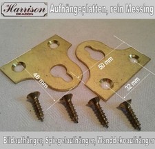 Bildaufhänger Messing, Florentin, vermessing, Aufhängeplatten, versch. Größen
