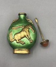 Alte Schöne Snuff Bottle Emaille Pferd Chinesische Schnupftabak Flasche China