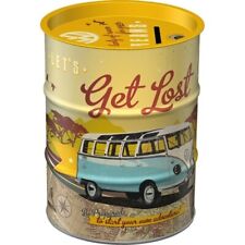 VW Volkswagen Bulli Spardose Ölfass Optik Metall 11,7 cm Money Bank Neu