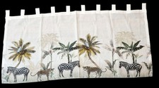 TRAUMHAFTE edle Scheibengardine Afrika Leopard Zebra Palmen 120x60 cm Schlaufen