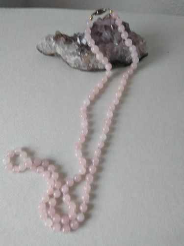 Kette rosenquarz kugeln - rosenquarz,