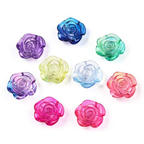 20x rosen blumen acrylperlen - rosen,