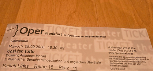 Oper frankfurt ticket così - frankfurt,