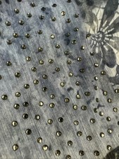 Liberty Women Bluse L Blau Nieten Transparent 24F84 Materialschild fehlt