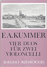 Cellonoten Fr. Aug. Kummer Vier Duos op 103 Herausg. Guignard sehr gut erhalten