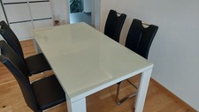 Esszimmer-Set: Glastisch + 4 Stühle