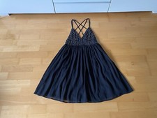 ZARA BASIC KLEID SCHWARZ GLITZERSTEINE TOLLER RÜCKENAUSSCHNITT GR. XS/32-34
