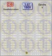 1809 - Decals Loknummern für Diesellokomotiven, Epoche V 1:87